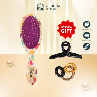 Ellen Hair Brush Set + Hair Clip & Bands - Butterfly HBC02-2