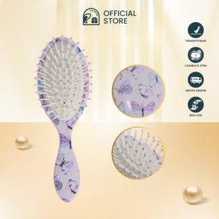 Erina Hair Brush Oval - Wet & Detangling, Motif Butterfly 28-2