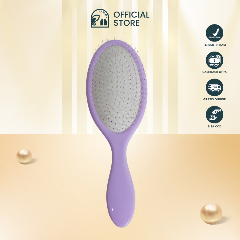 Erina Oval Cushion Hair Brush - Sikat Rambut Anti Kusut Lilac 29-3 - Gambar 2